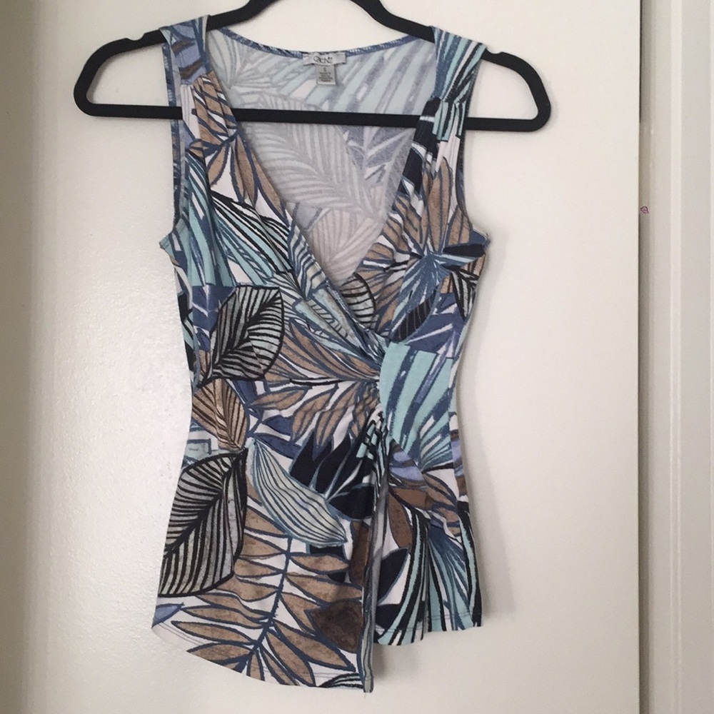 Tropical Sleeveless V-Neck Top from Cache